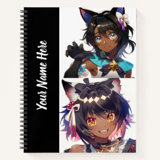 Carnet de croquis en spirale Anime Catgirl 8,5 po