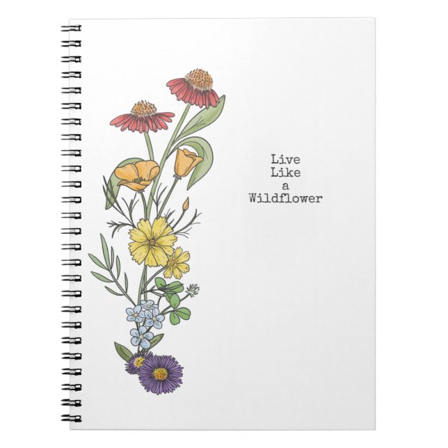 Carnet de croquis Fleur sauvage arc-en-ciel (Devant)