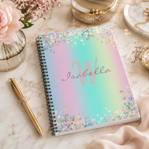Carnet de croquis Licorne Paillettes Holographique