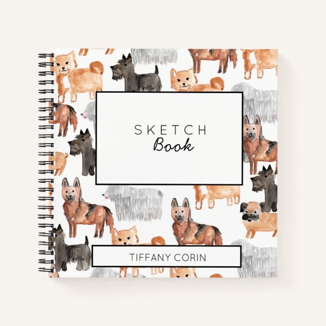 carnet de croquis pour enfants pour chien mignon (Devant)
