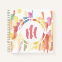 Carnet de dessin de monogramme de peinture