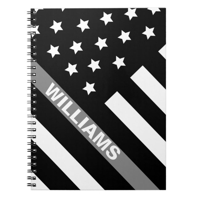 Carnet de drapeau noir gris de l'agent correctionn (Devant)