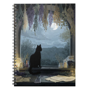 Carnet de fenêtre de la fleur de chat Lune