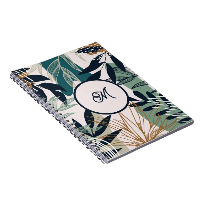 Carnet de Feuilles d'or Turquoise Boho Navy (Côté Droit)