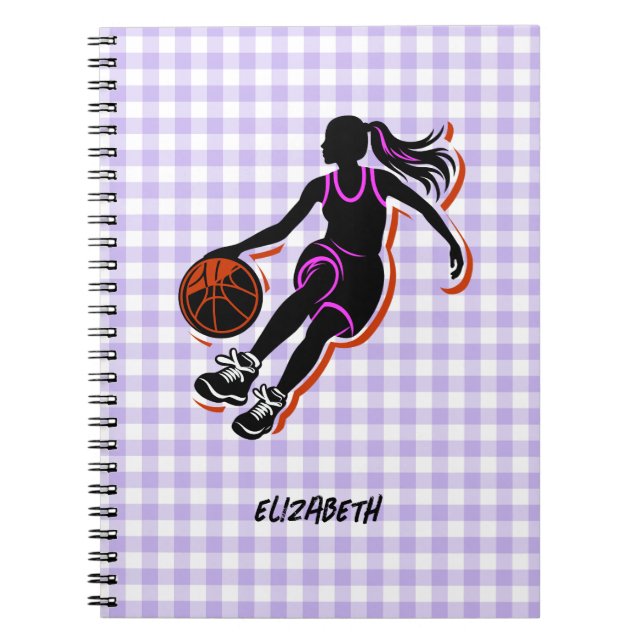Carnet de filles de basket-ball personnalisé (Devant)