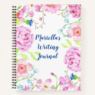 Carnet de fleurs d'aquarelle personnalisée