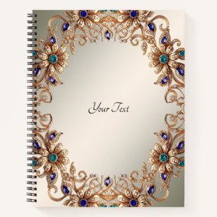 Carnet de fleurs de bijoux en or élégant