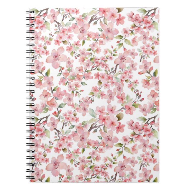 Carnet de fleurs de cerisier d'aquarelle (Devant)