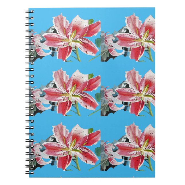 Carnet de fleurs de lis bleu Fleurs Floral (Devant)