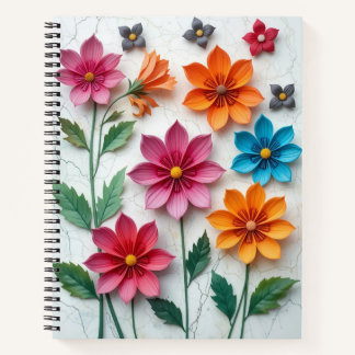 Carnet de fleurs en papier