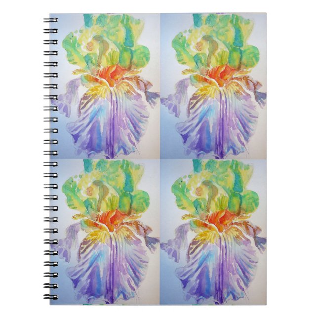 Carnet de fleurs florales de Motif jaune violet Ir (Devant)