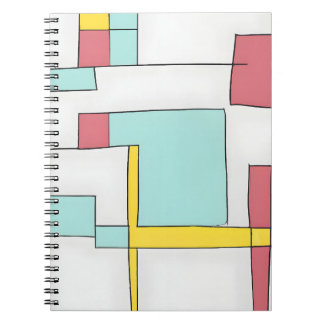Carnet de grille géométrique de couleur primaire r