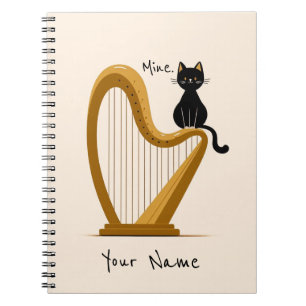 Carnet de harpe et de chats personnalisé