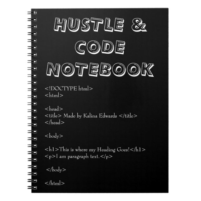 Carnet de hâte et de code (Devant)