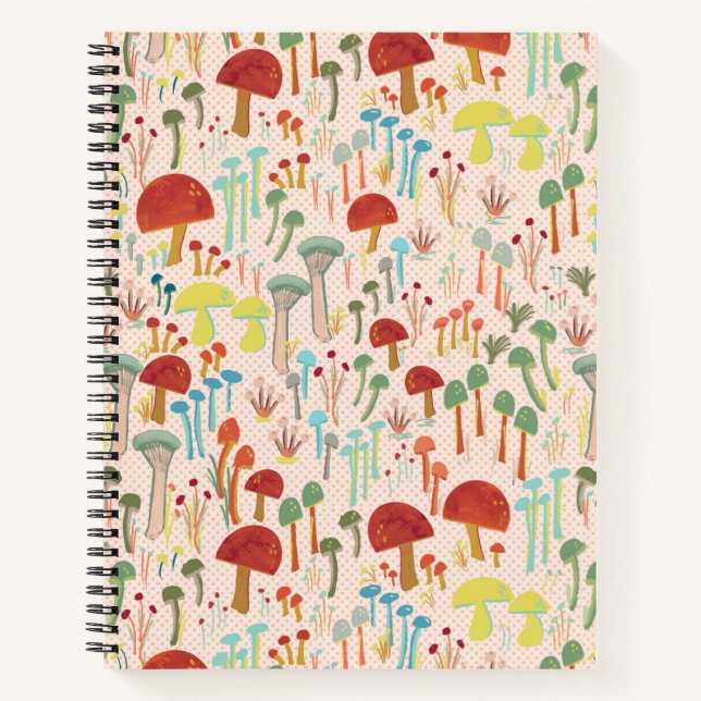 Carnet de jardin aux champignons beiges (Devant)