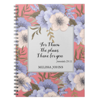 Carnet de journal, aux fleurs pastel