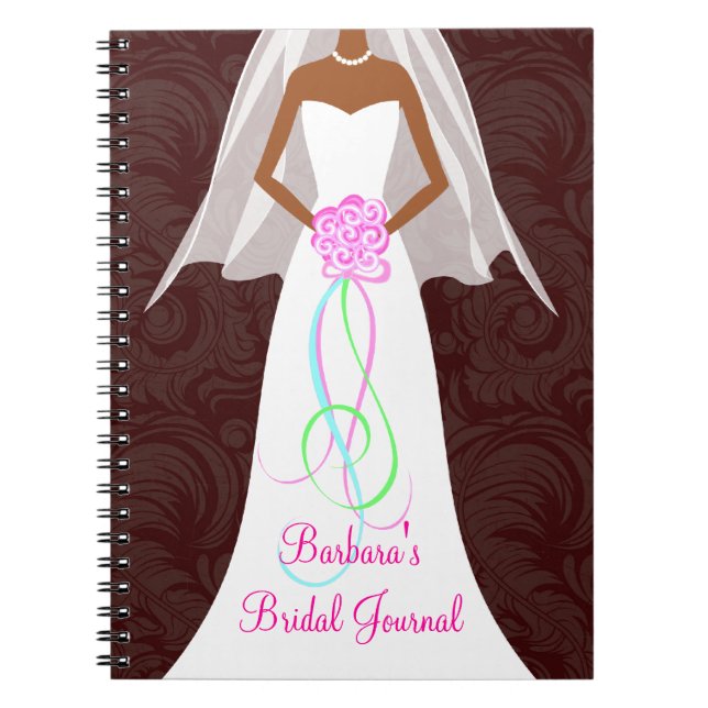Carnet de journal de damassé de mariage (Devant)