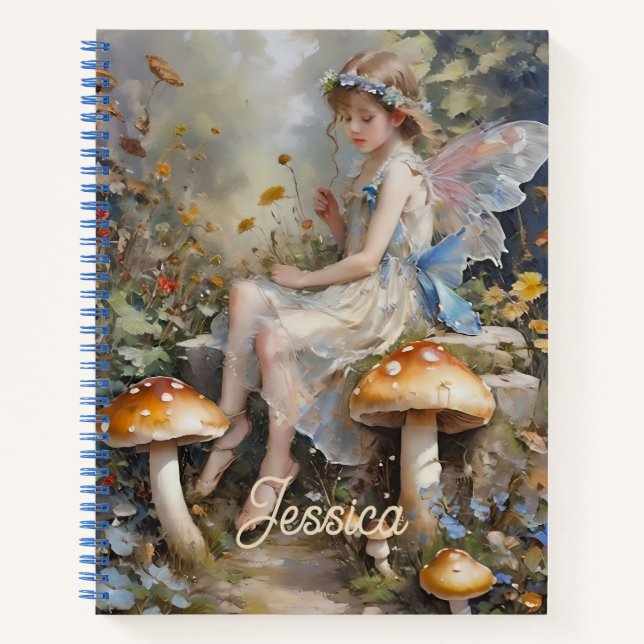 Carnet de journal personnalisé de la fée de champi (Devant)