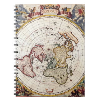 Carnet de la carte mondiale de projection polaire