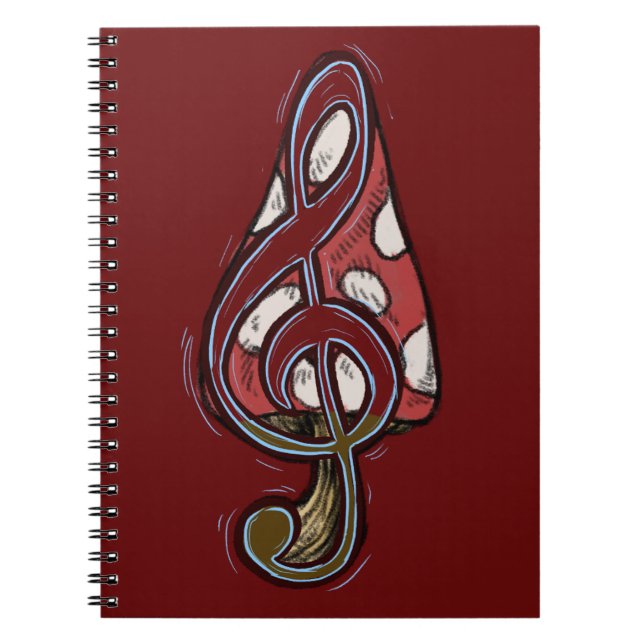 Carnet de la forêt de Piano Champignons rouges (Devant)