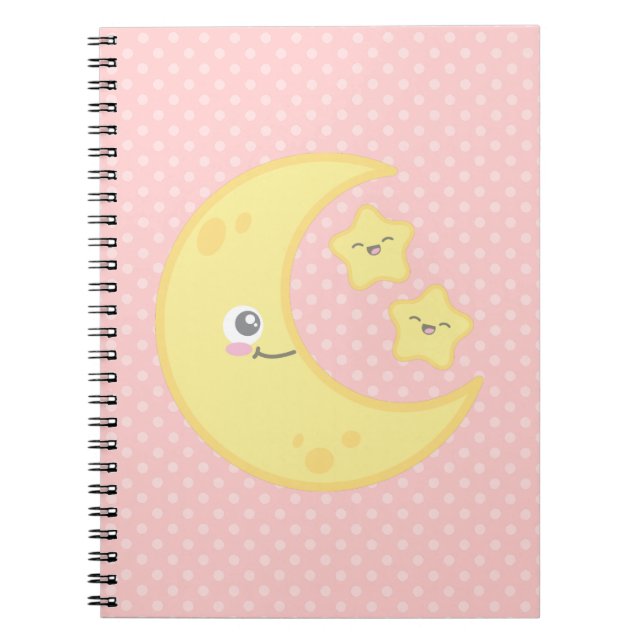 Carnet de la Lune de Kawaii et des étoiles (Devant)
