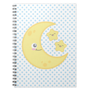 Carnet de la Lune de Kawaii et des étoiles