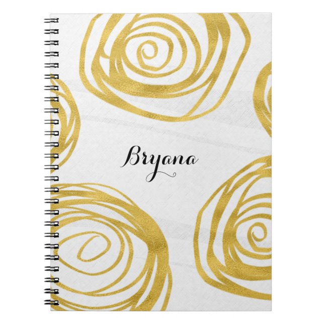 Carnet de la revue moderne Rose White & Gold (Devant)