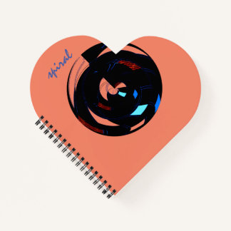 Carnet de la spirale en forme de coeur personnalis