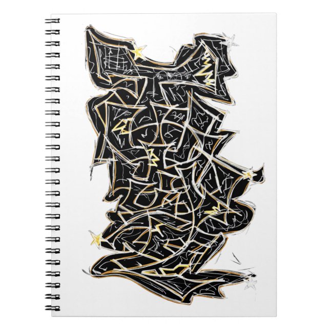 Carnet de lettres graffitis noirs (Devant)