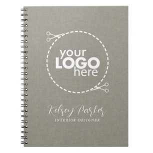 Carnet de logo personnalisable de texture de tissu