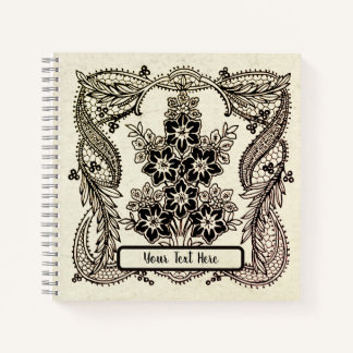 Carnet de l'ornement des fleurs indiennes