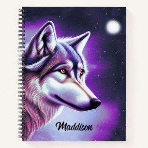 Carnet de loup mystique nocturne