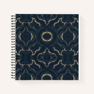 Carnet de luxe abstrait Marbre Or Navy