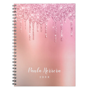 Carnet De magnifiques gouttes d'or rose rose et de cuivre
