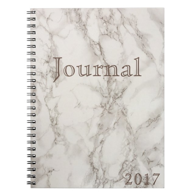 Carnet de marbre blanc de date de journal (Devant)
