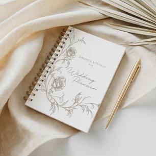 Carnet de mariage élégant vintage sépia