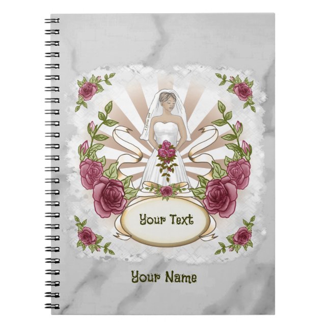 Carnet de mariage personnalisé de Roses Bride (Devant)
