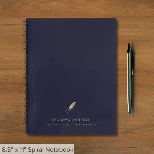 Carnet de marque Marine et Gold Quill
