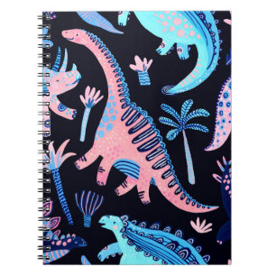 Carnet De mignons dinosaures caricaturaux motif sans cout