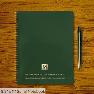 Carnet de monogramme d'or foncé personnalisé