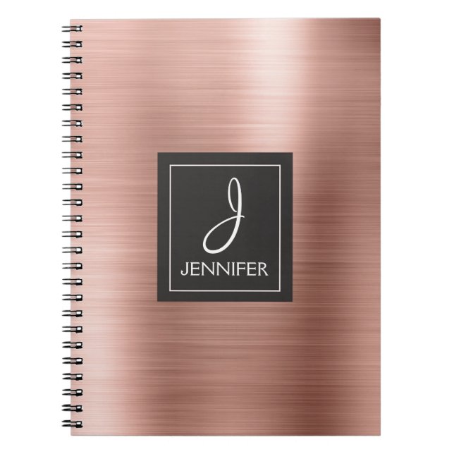 Carnet de monogramme rose Gold Foil (Devant)
