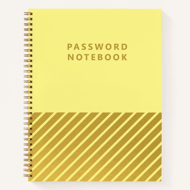 Carnet de mot de passe minimaliste Yellow Gold (Devant)