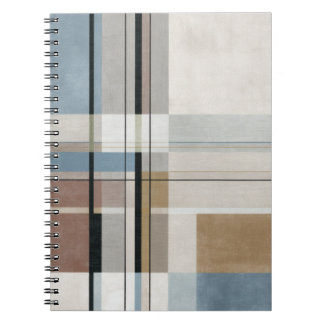Carnet de Motif de grille moderne bleu Muet