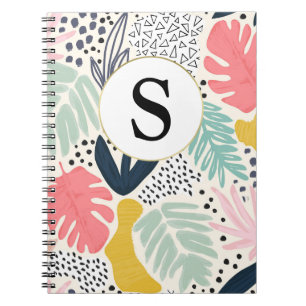 Carnet de Motif Tropical Monogramme Personnalisé