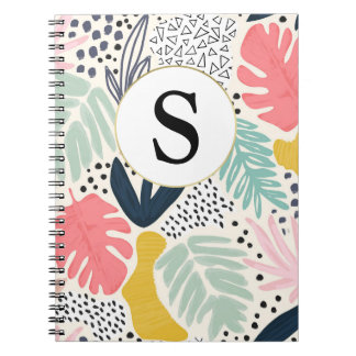 Carnet de Motif Tropical Monogramme Personnalisé