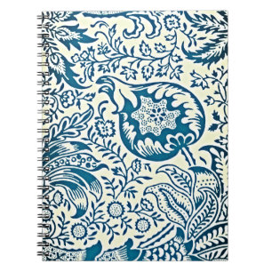Carnet de Motif Vintage indien bleu et blanc