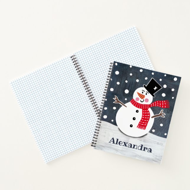 Carnet de Noël personnalisé de bonhomme de neige (Intérieur)