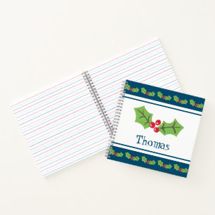 Carnet de Noël personnalisé Holly & Berries