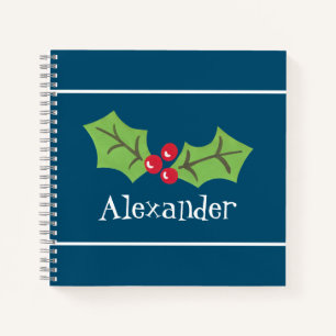 Carnet de Noël personnalisé Holly & Berries