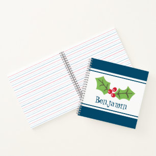 Carnet de Noël personnalisé Holly & Berries